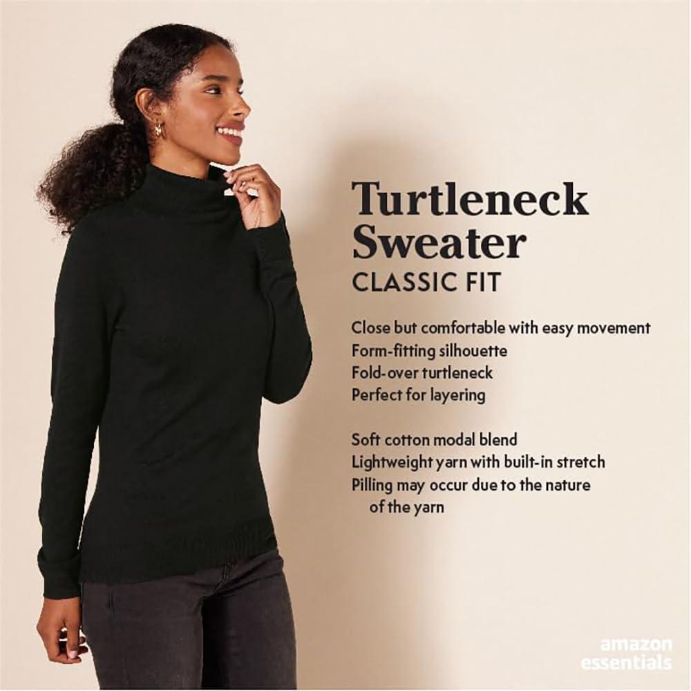 How We Found Comfort and Style in Amazon Essentials' Lightweight​ Turtleneck