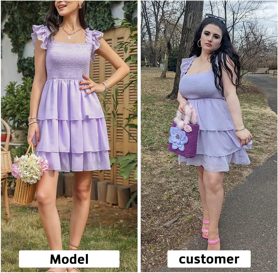 Our take on ⁢Byinns' Breezy Square neck Ruffle ‍Mini Dress