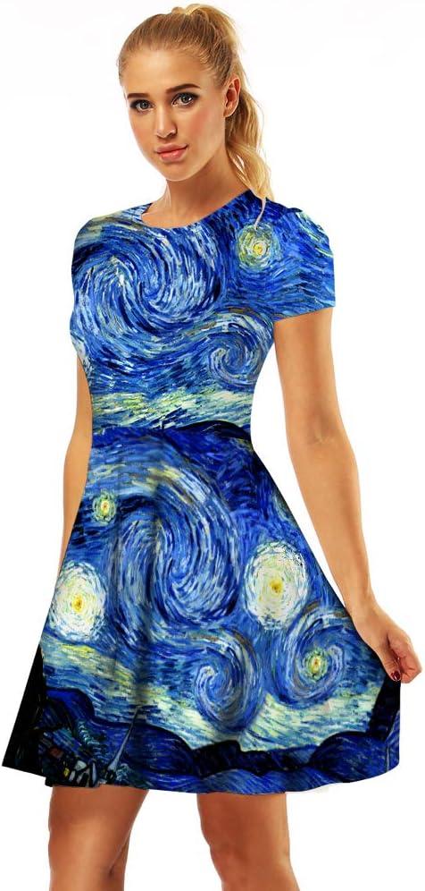 How We Felt Wearing the Women's 3D Print Flared ​Midi Dress