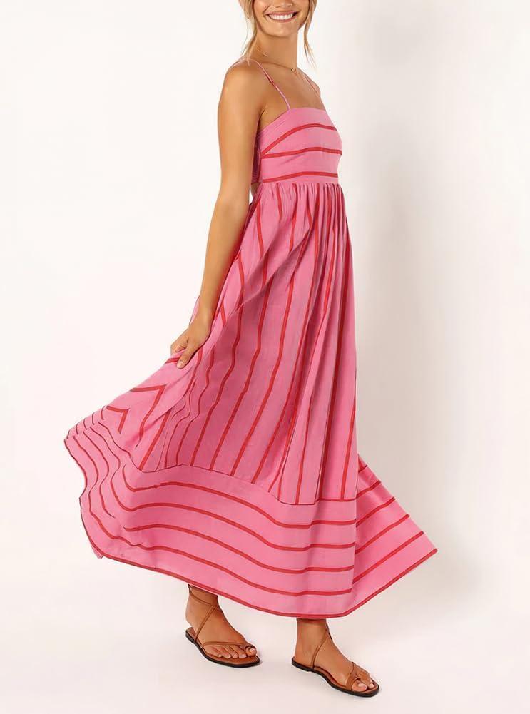 our Take on the Women's Spaghetti Strap Cut Out Maxi Dress