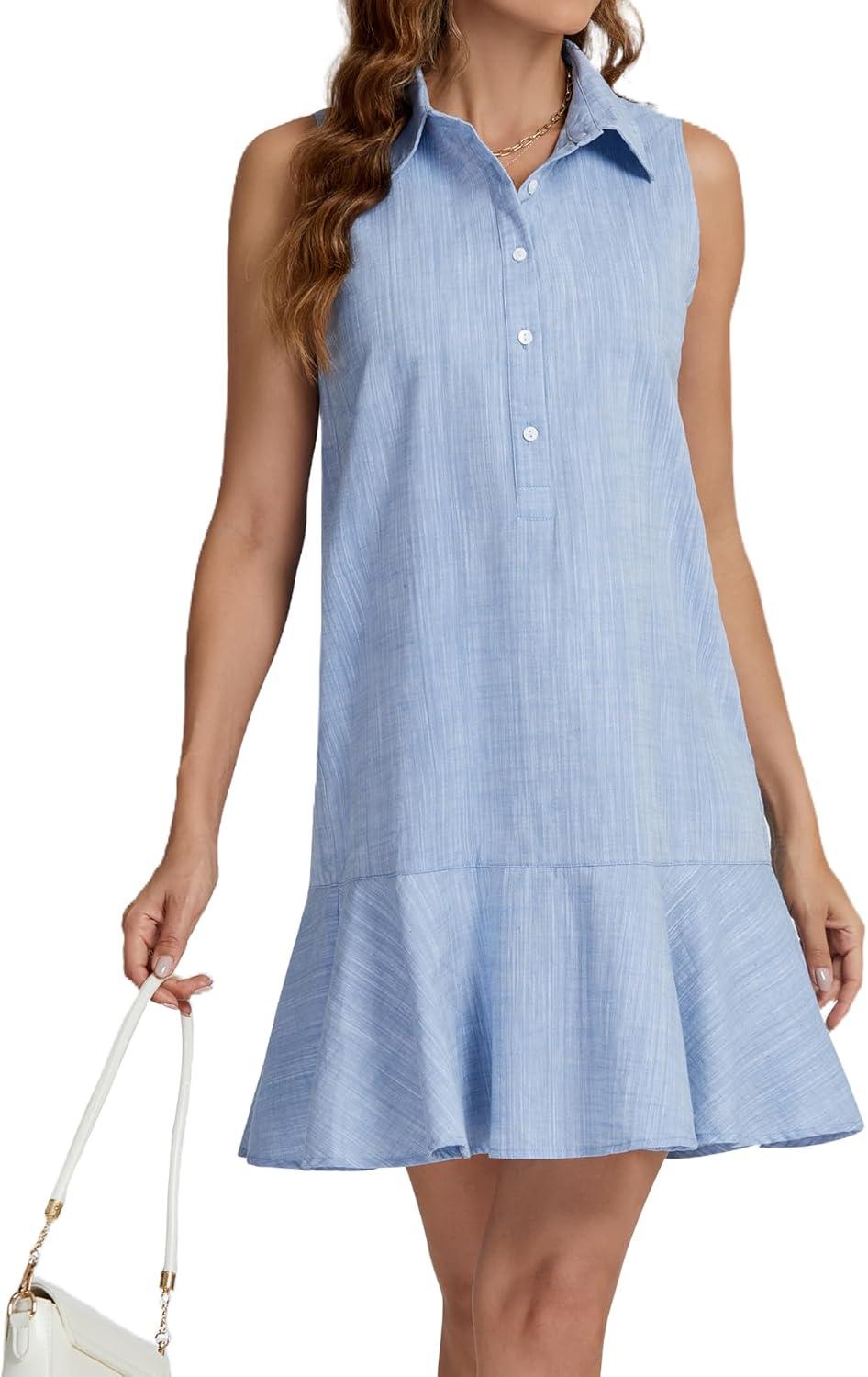 Our Honest ​Take ‌on the Women's ⁣Ruffle Hem Sleeveless Shirt‍ Dress
