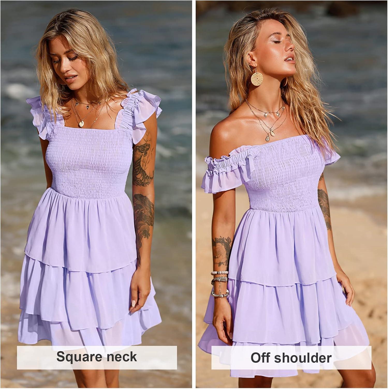 Our Take on Byinns' Breezy square ‌Neck Ruffle ⁣Mini Dress