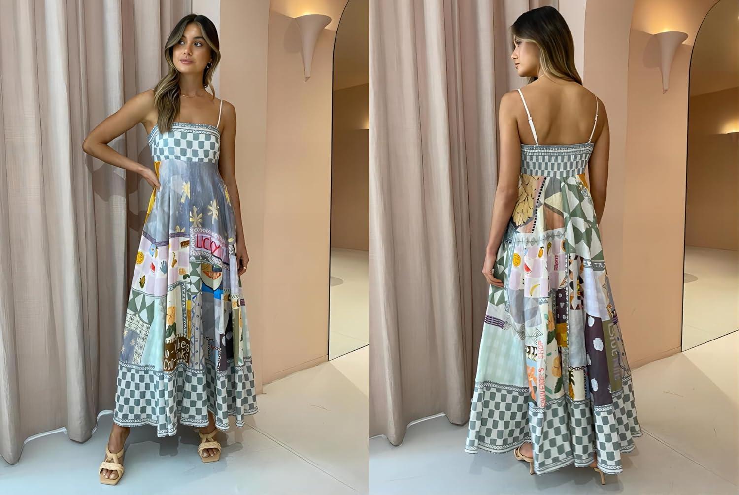 Our Take on the Boho⁢ Y2K Greenblue ​Maxi Sundress: Style⁣ & Fit Review