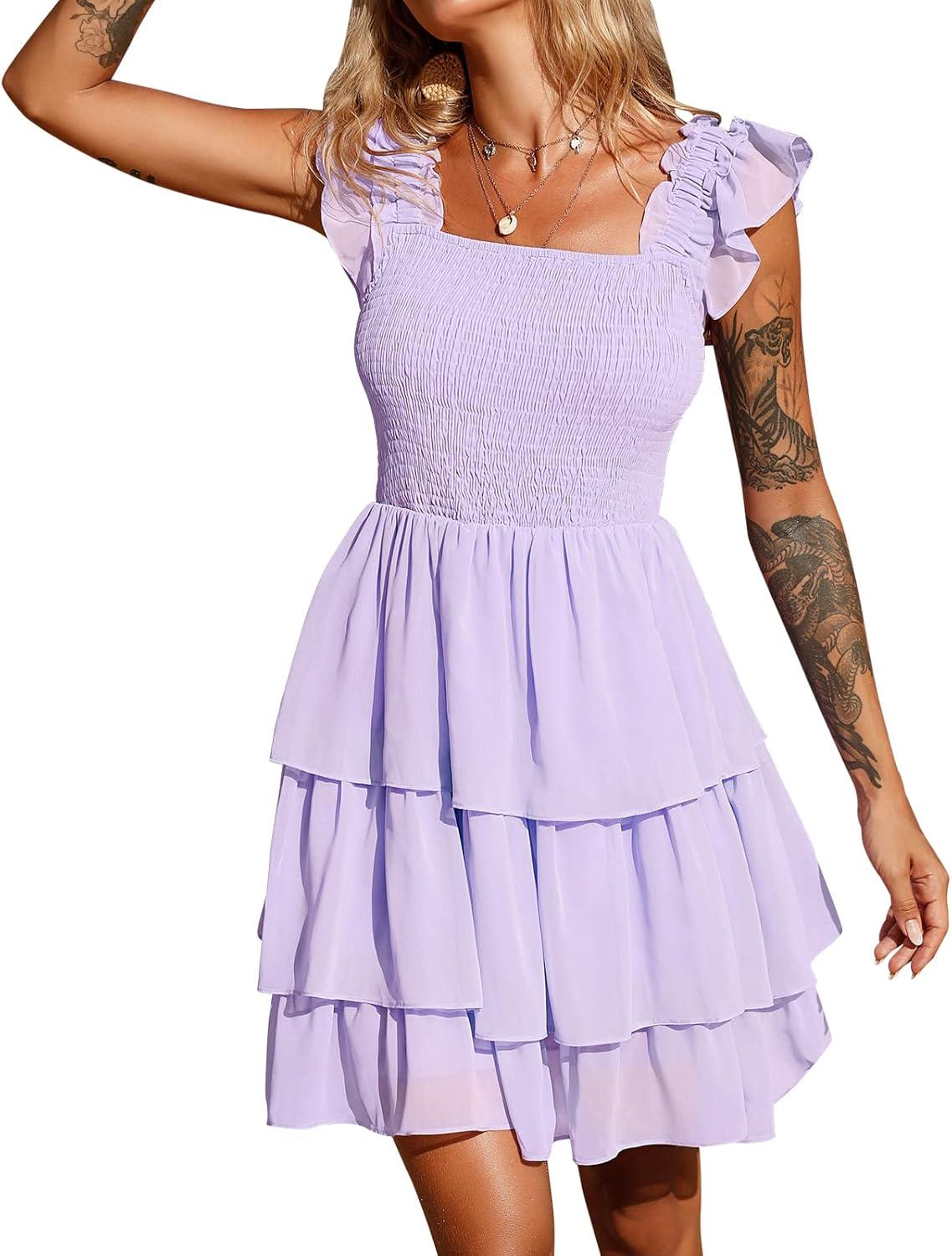 Our Take on Byinns' Breezy Square Neck Ruffle Mini Dress