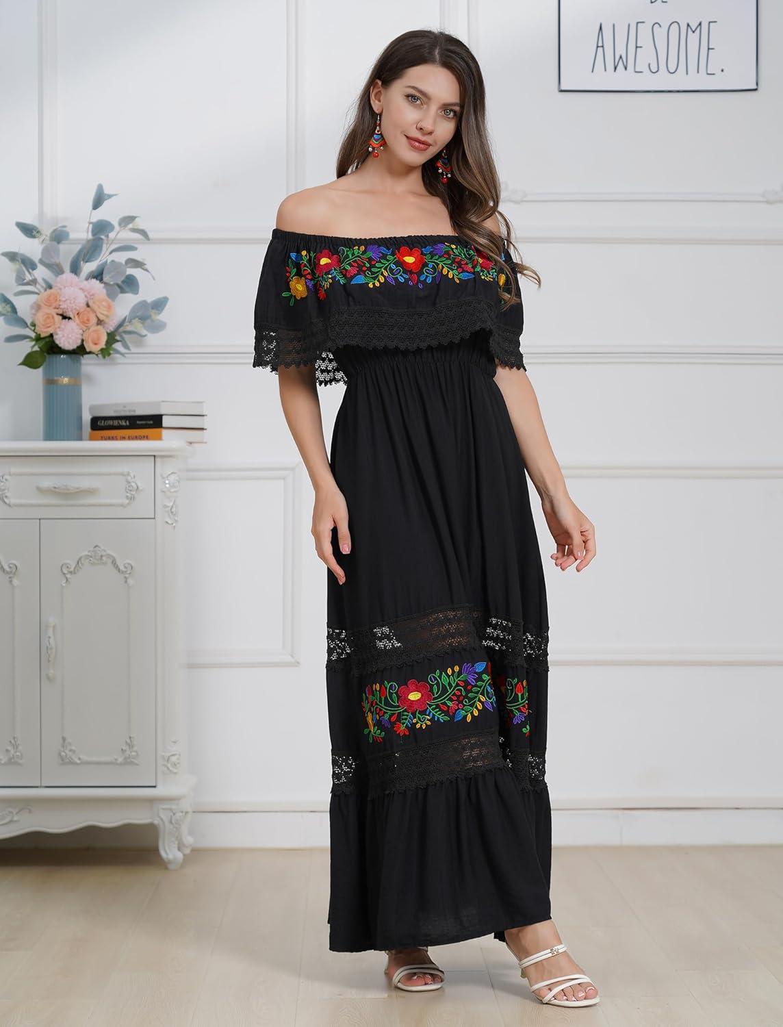 Our Take on the Mexican​ floral Embroidery Maxi dress:‌ Style & Comfort‍ Combined