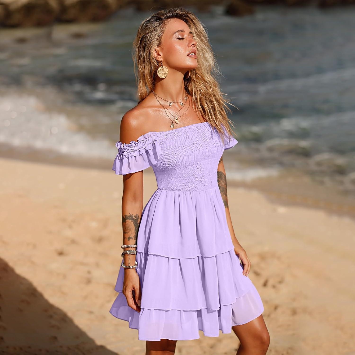 Our take on Byinns' ​breezy Square Neck⁣ Ruffle Mini Dress