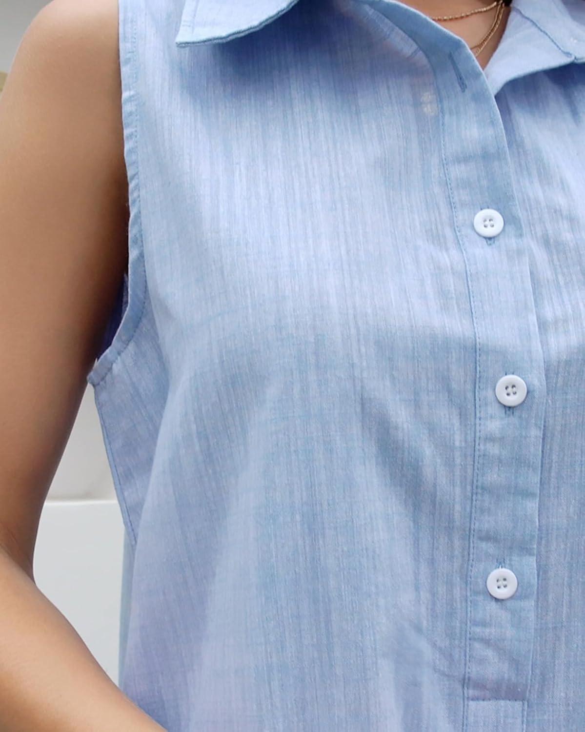 Our honest Take on the Women's Ruffle Hem Sleeveless Shirt Dress