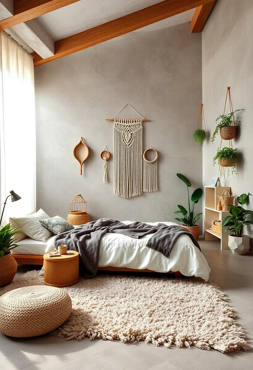 Incorporate Macramé: Hang macramé wall hangings or plant holders to bring texture and a touch of artisan craftsmanship to your boho decor
