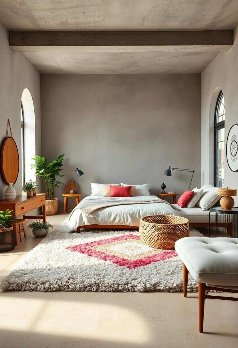 Use Area Rugs Layered: Layer smaller rugs on top of your plush shag for additional texture and interest