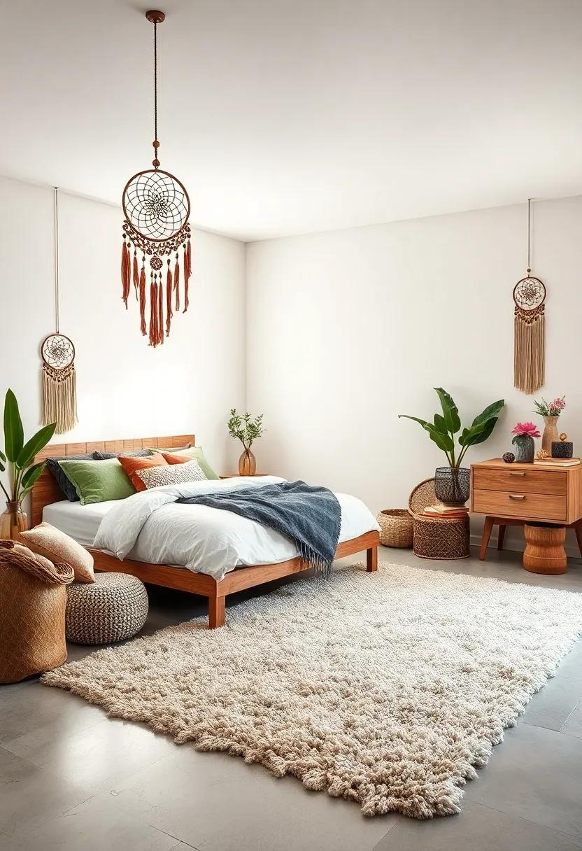 Hang Dreamcatchers: Incorporate dreamcatchers as decorative elements to evoke a sense of serenity and protection