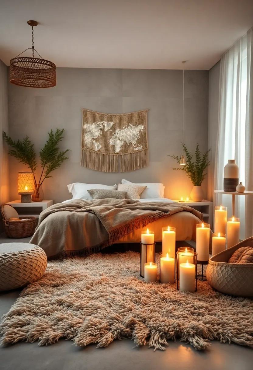 Decorate with Candles: Add an assortment of candles in varying heights to create a peaceful, relaxing ambiance during the evenings