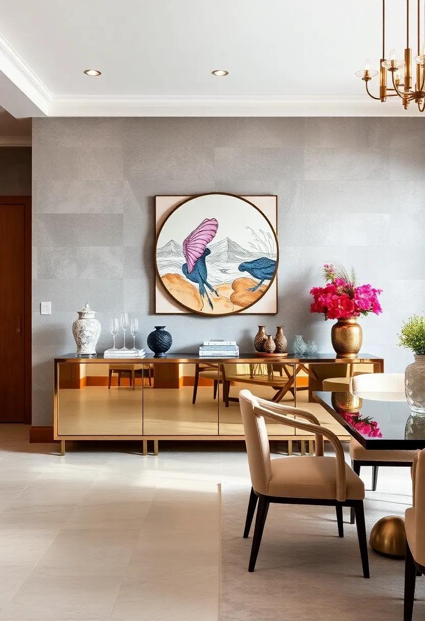 Glamorous Touch: Invest in a mirrored⁢ sideboard that reflects light and adds ​a touch ‌of luxury to⁤ your dining area