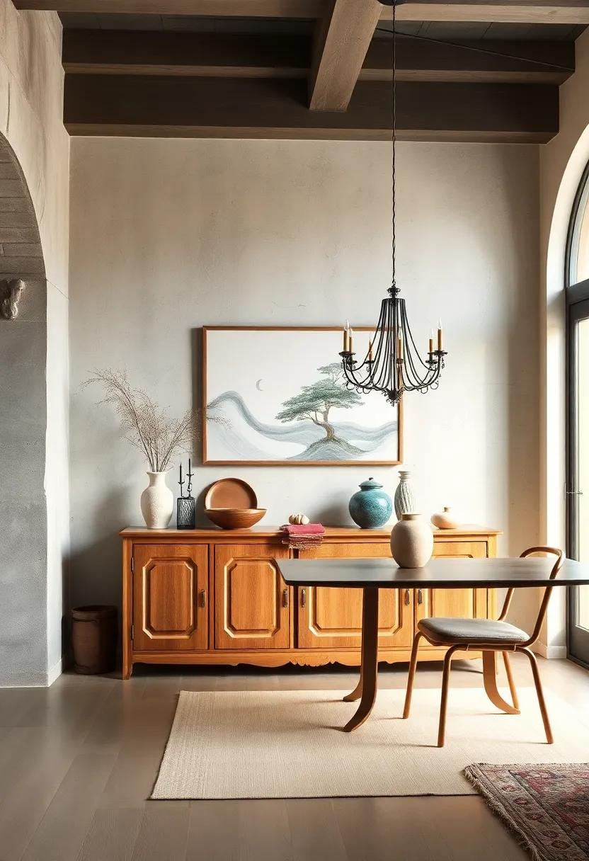 Eclectic Elegance: Mix textures and styles with a vintage buffet that⁤ features mismatched⁤ hardware and artistic⁤ details for a one-of-a-kind look