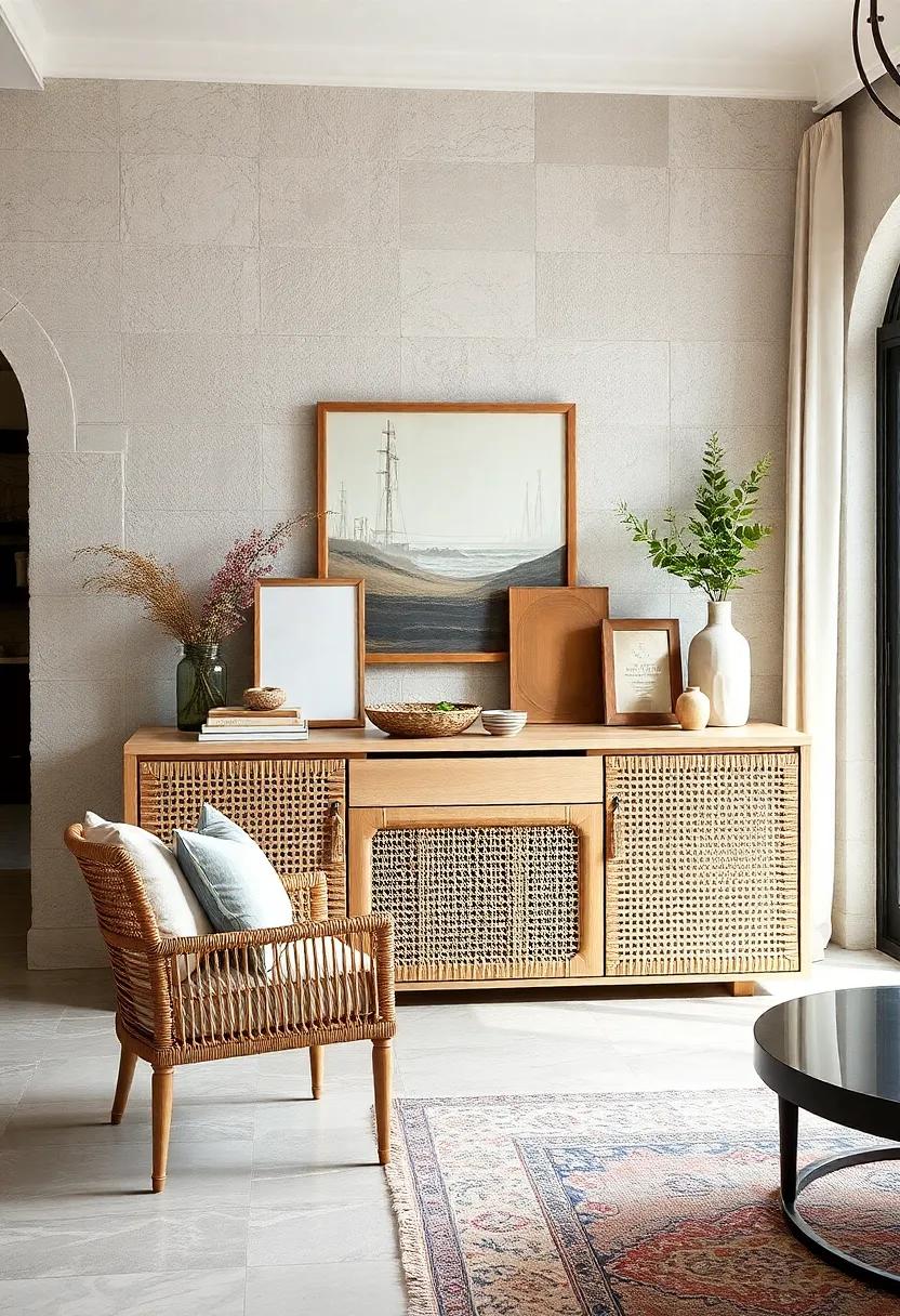 Rustic⁤ Chic: Find a⁢ sideboard that features woven rattan or wicker, combining rustic charm with modern‍ sensibilities