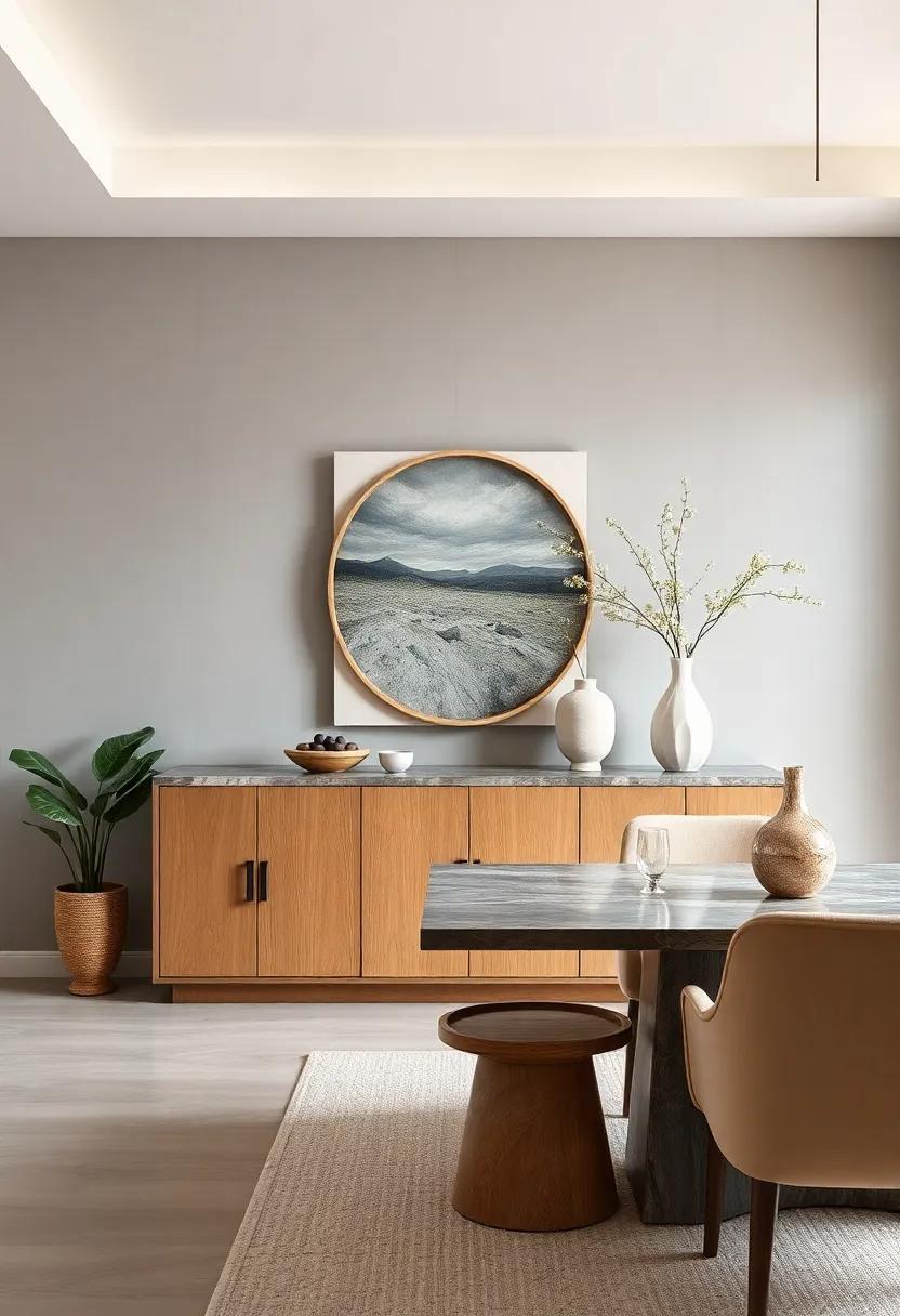 Natural Elements: Integrate a buffet featuring natural stone⁤ tops and organic shapes ⁣for an earthy touch that ⁢feels ‍grounded and calming