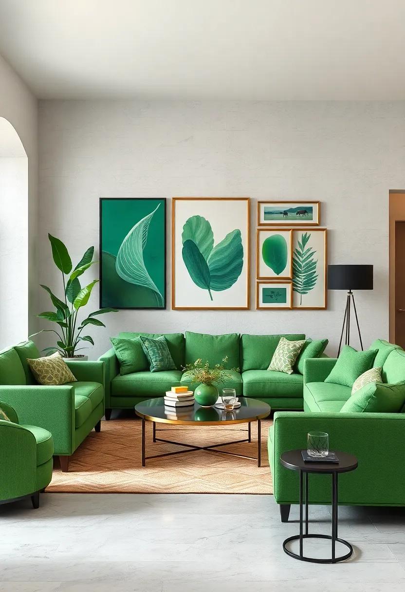 Create a‍ Gallery Wall Featuring Green-Toned Art and Prints