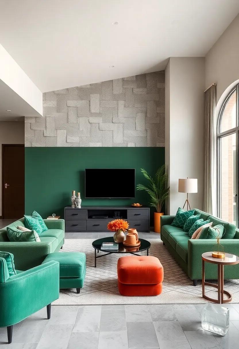 Add Drama with a⁤ Dark Green Accent Wall