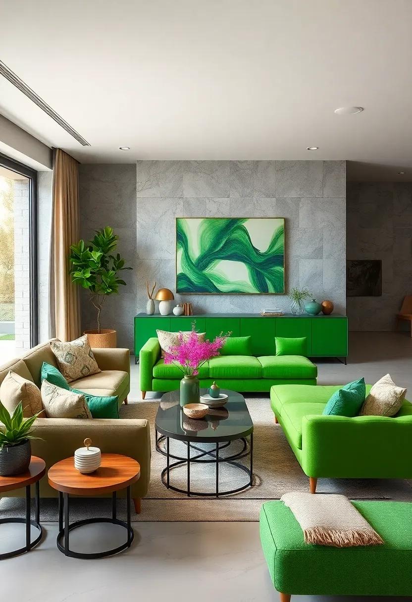 Layer Various Shades of Green for Depth and Texture