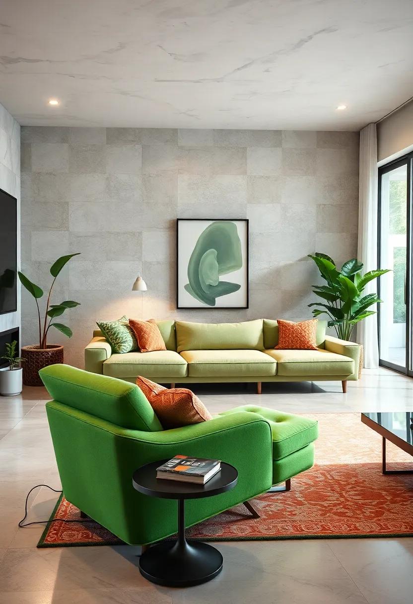 Pair ⁤a⁢ Bold Green Armchair with a Cozy Reading Nook