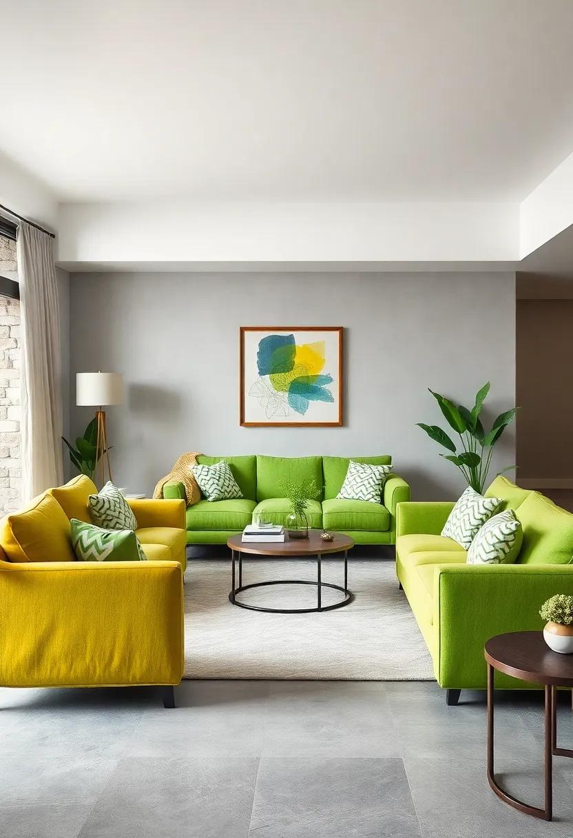 Design a Retro Lounge ‌Area with Green Leather​ Furniture