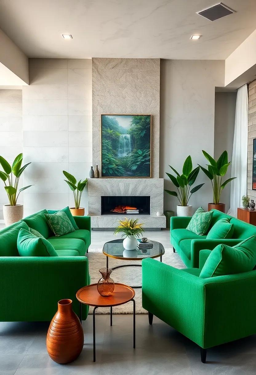 Incorporate Natural Elements with Green Accent Plants
