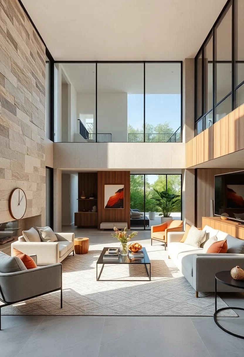 Harmonious Balance: A stunning synthesis of style, comfort, and practicality that defines the essence of luxury modern glass house interiors