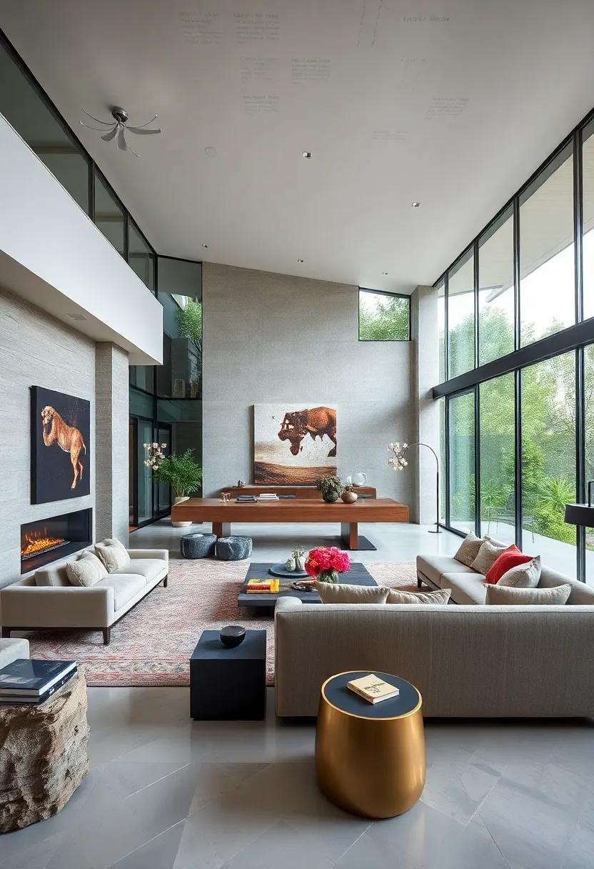 Statement Furnishings: Lavish contemporary furniture pieces that act as both artistry and utility, enhancing the aesthetic without overwhelming the space