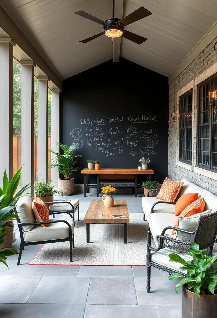 Chalkboard Wall: Install a chalkboard wall for doodles or notes that adds a fun interactive element for guests and family