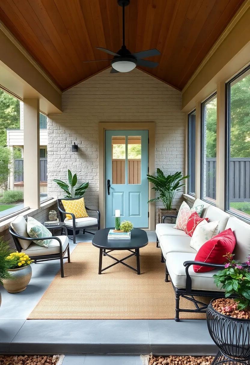Screened Door Charm: Replace your standard door with a vintage-style screen door to add a whimsical touch and enhance airflow