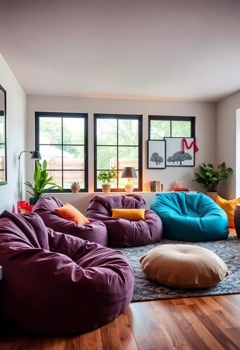 Cozy Bean bags: Perfect for lounging, reading, or hanging out with friends, bean bags add a fun and casual vibe to any teen's room