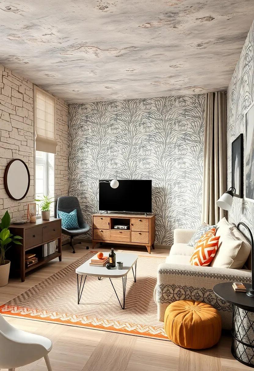 Fun Peel-and-Stick Wallpaper: Revitalize the room with removable wallpaper that allows for creative patterns without the commitment