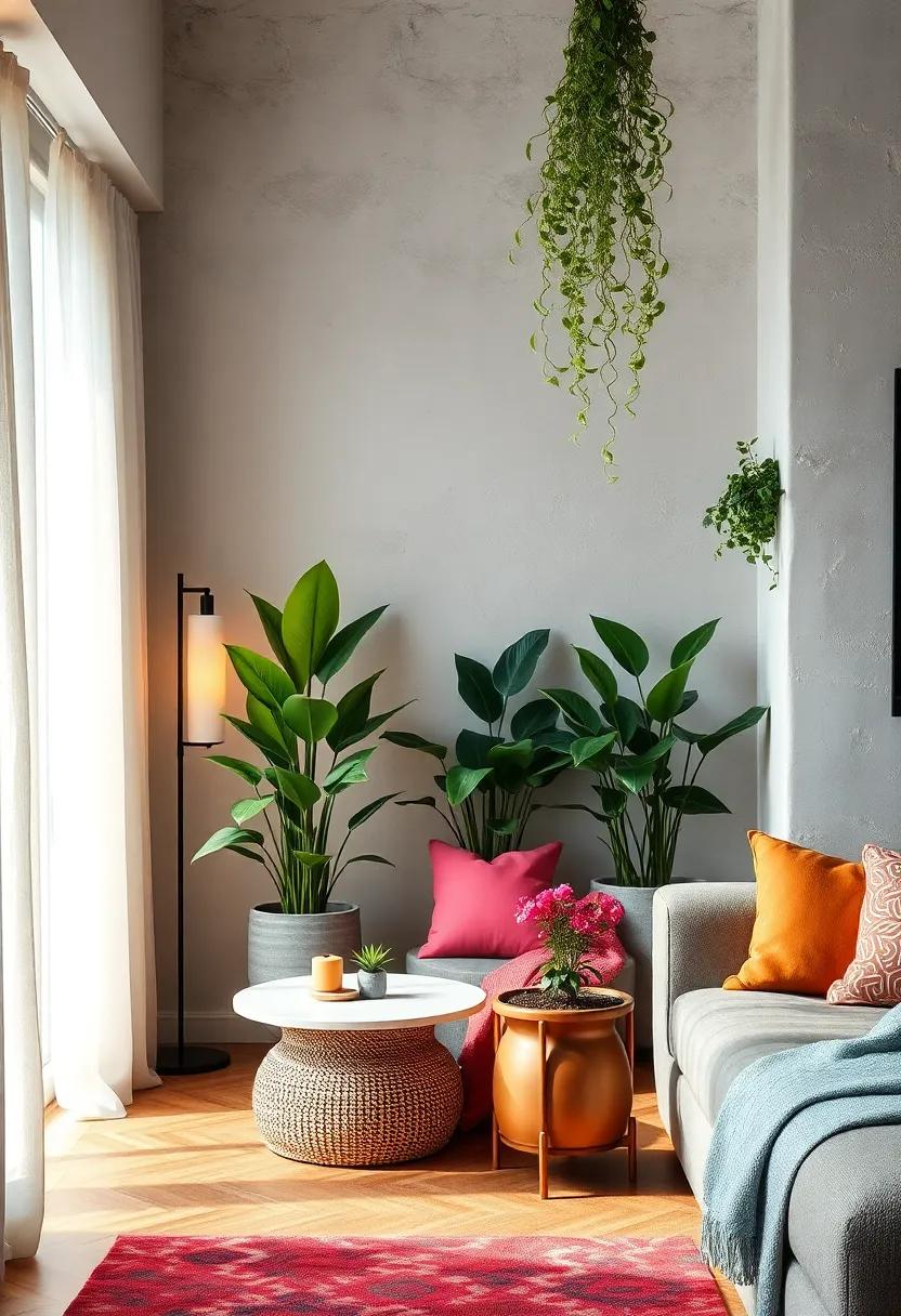 Indoor Plants: Bring life to the room with easy-care indoor plants that can purify the air and enhance mood