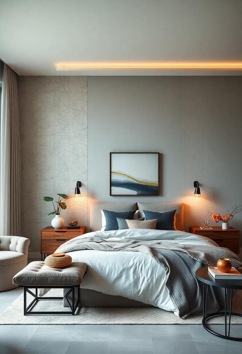 Soft Ambient Lighting: Incorporate dimmable lamps and sconces to adjust the room's mood depending on the time of day