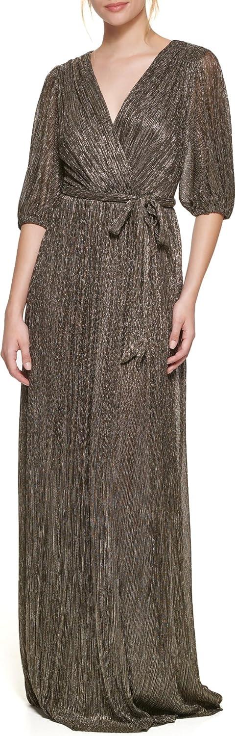 Our Thoughts on the Eliza J Metallic V-Neck Long Dress