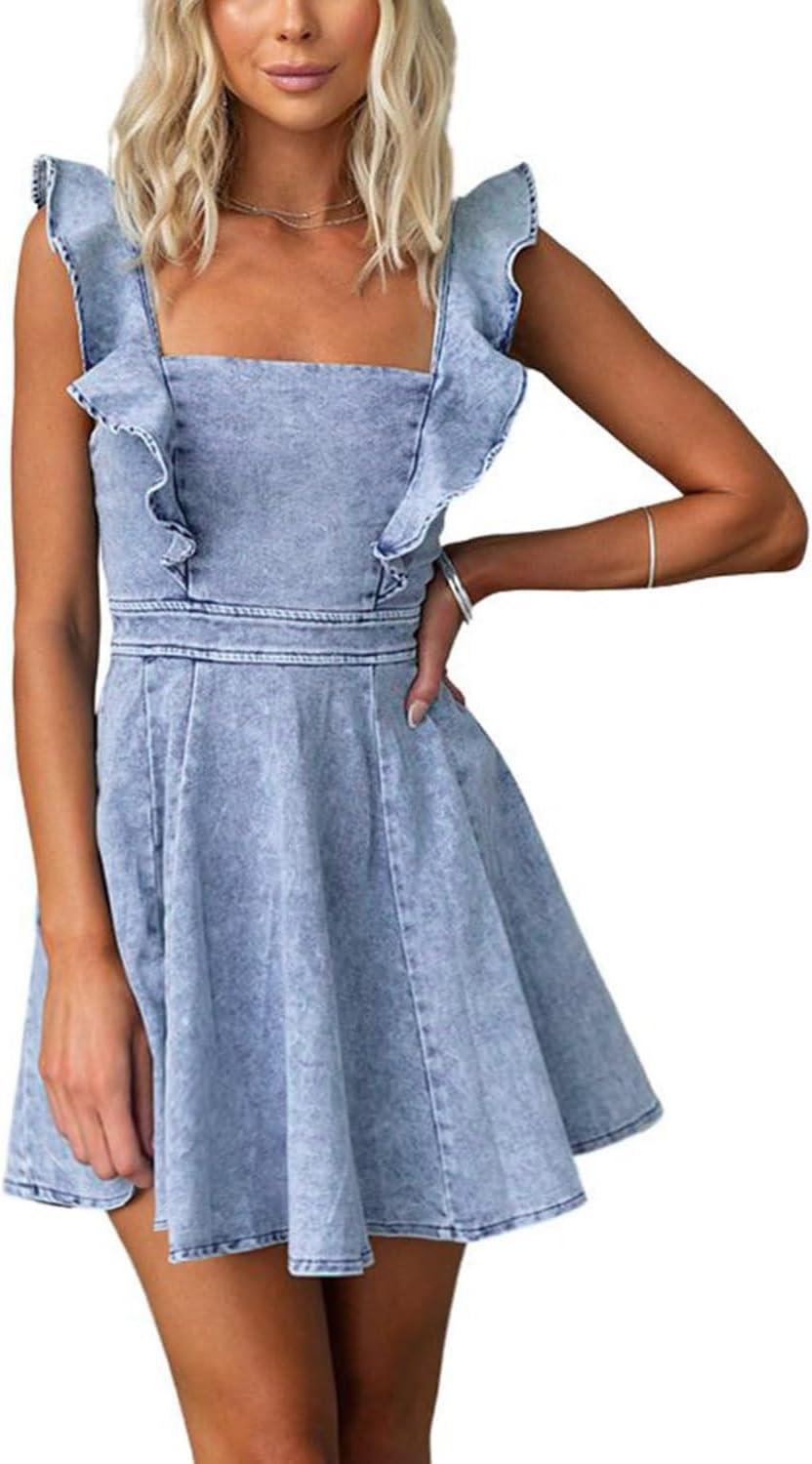 Our Take on the utcoco Denim Ruffle Babydoll Dress: Casual & Chic