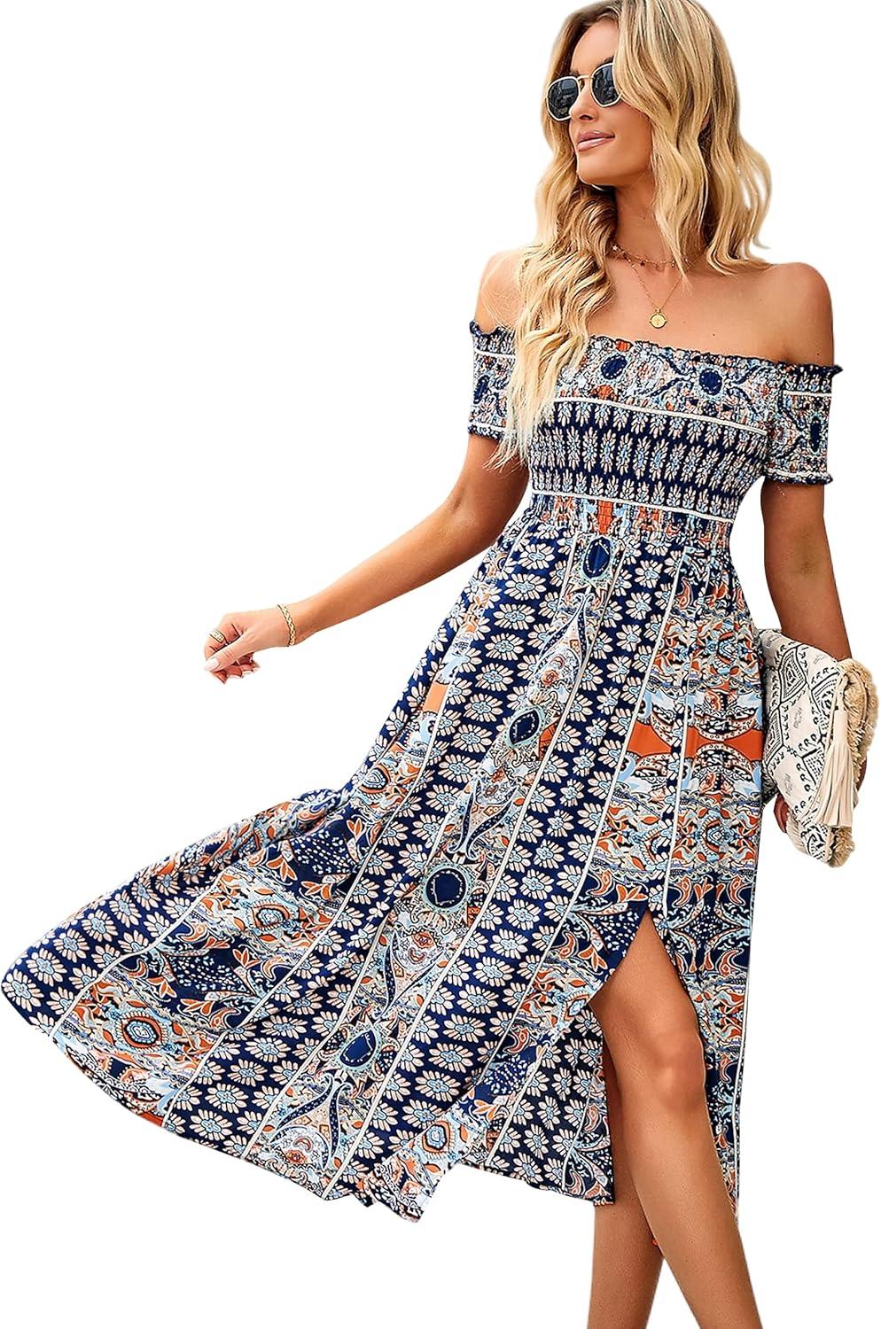 Our Honest Take on the ROYUNA Off-Shoulder Boho Maxi Dress