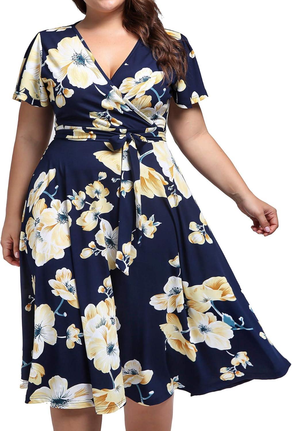 Why We Love the Kissmay Plus Size Floral Midi Dress with Pockets
