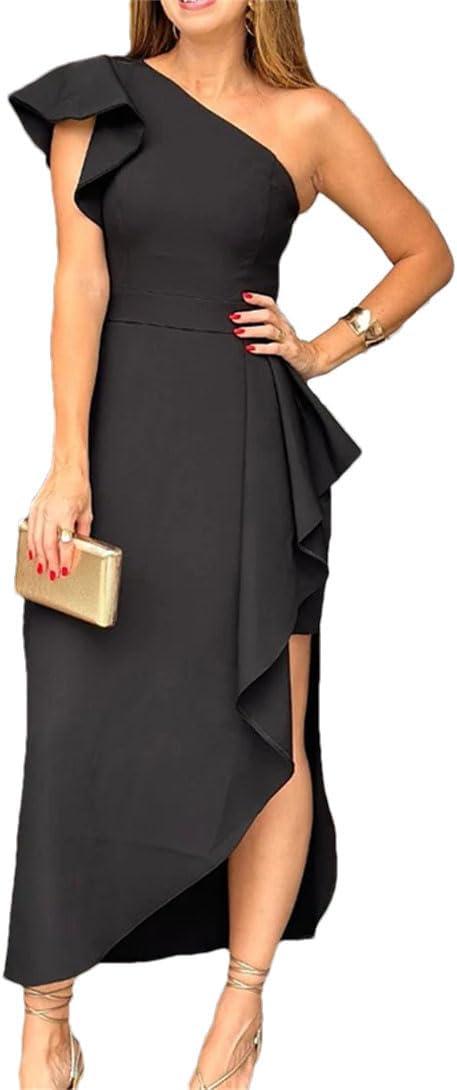Our Take on the Women’s Slant Neck Slim Fit Party Dress