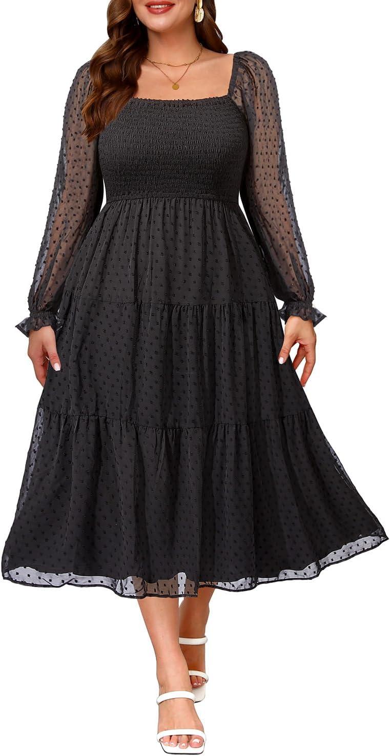 How We Felt Wearing the Plus Size Smocked Swiss Dot Dress