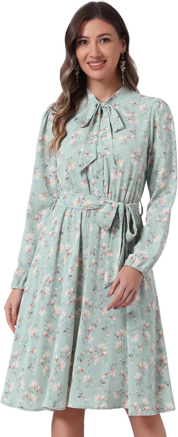 Why We Love the Allegra K Tie Neck Floral Dress: A Review