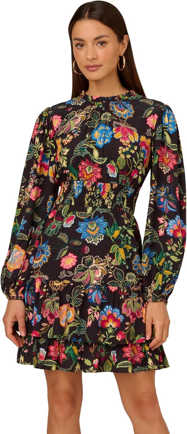 Our Take on the Adrianna Papell Smocked Printed Short Dress