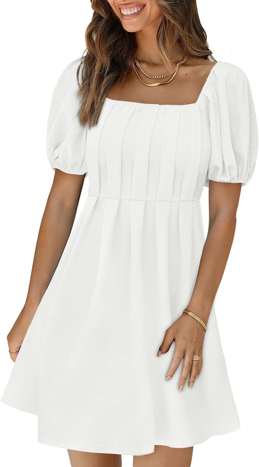 Our Take on the XIEERDUO Square Neck Puff Sleeve Mini Dress