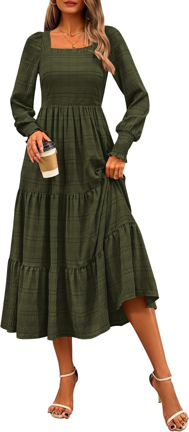 Why We Love the CFLONGE Puffy Sleeve Maxi Dress This Fall