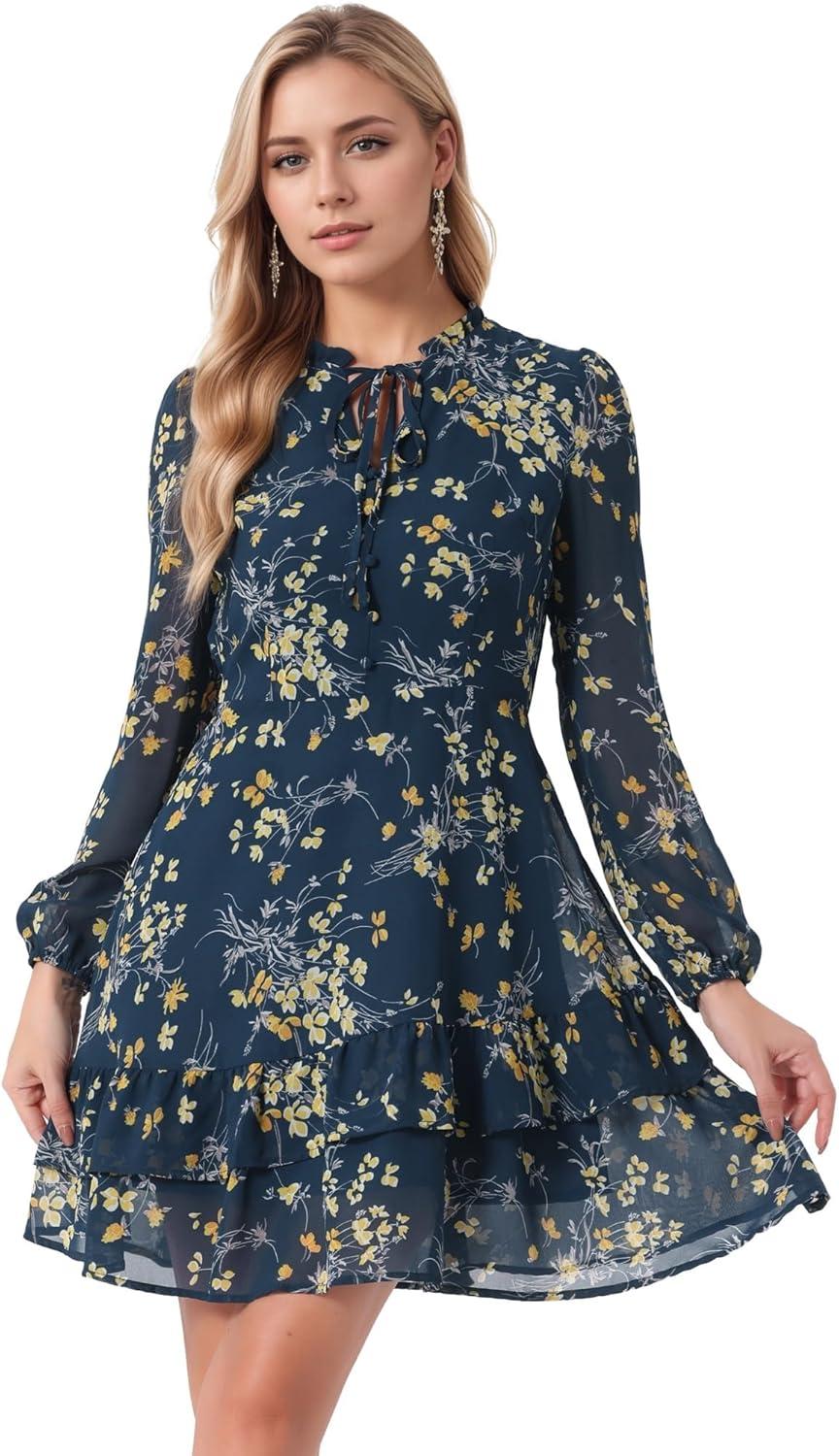 Why We Love the Allegra K 2025 Floral Mini Dress This Fall