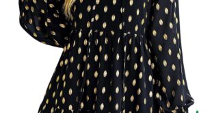 Our Take on the KIRUNDO Gold Polka Dot Babydoll Dress for Fall