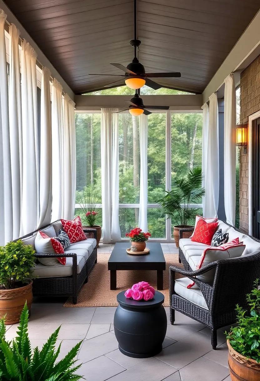 25 Creative Ideas for Enhancing Screened Porch Privacy with Outdoor Curtains