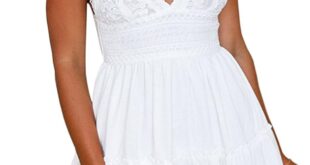 Our Take on ECOWISH’s Elegant V-Neck Lace Mini Summer Dress