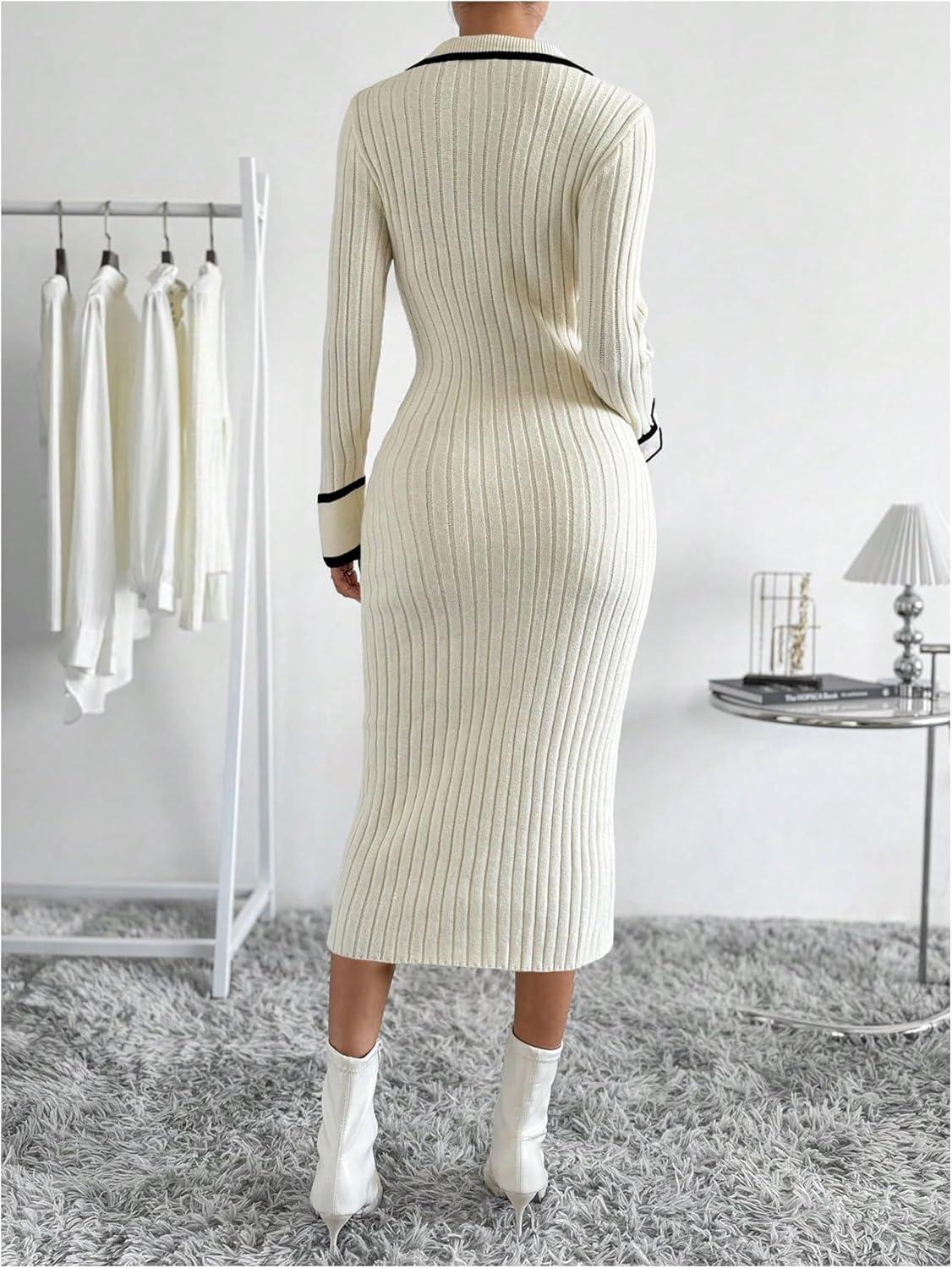 Our Take on the MakeMeChic Rib​ Knitted Midi ‍Dress: Stylish & versatile