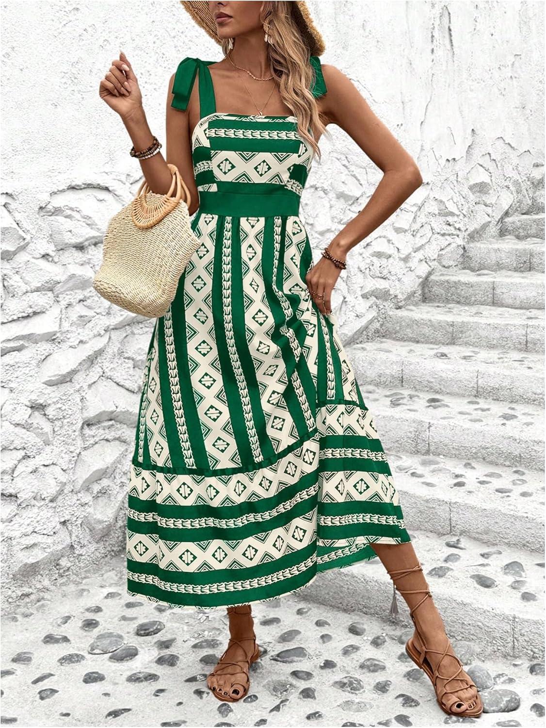 Our Take on SHENHE's Green Boho Maxi Dress: Style and Fit Reviewed