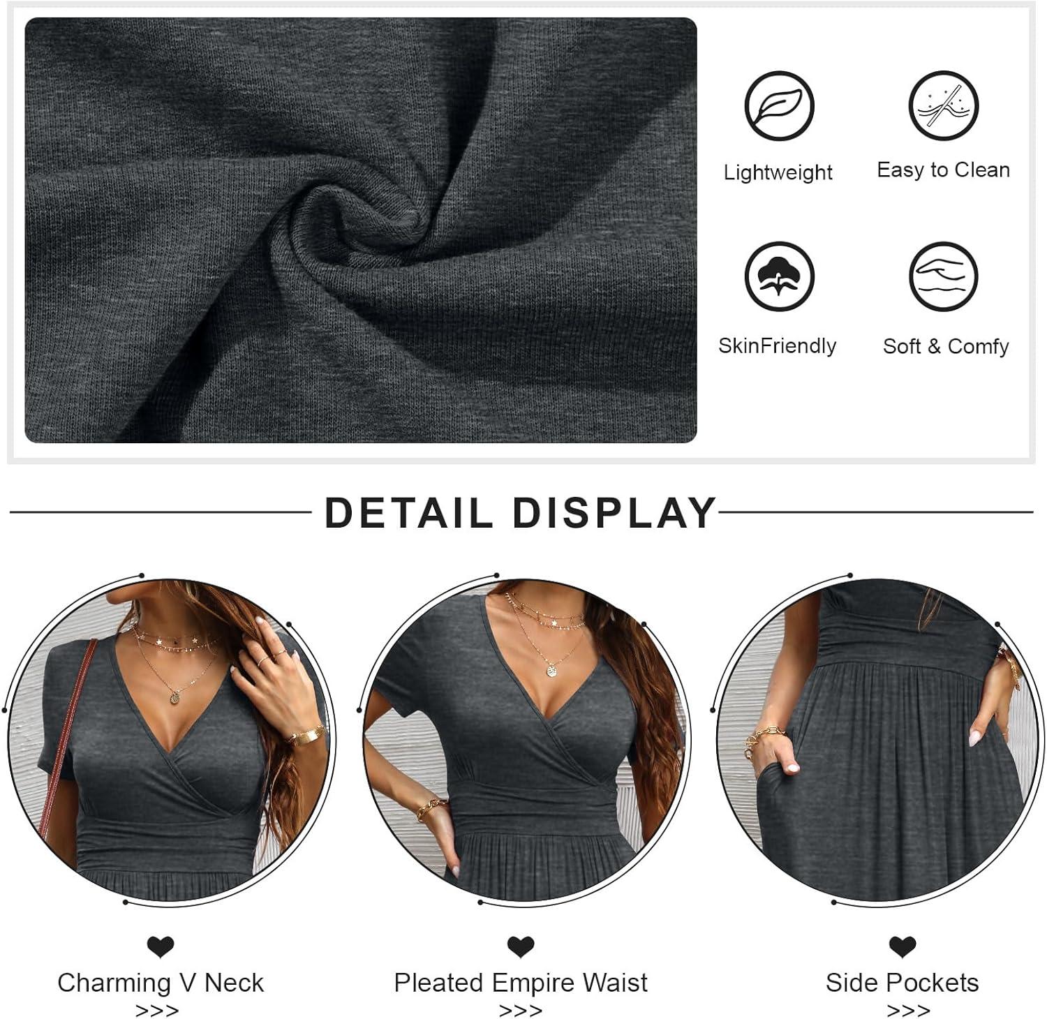 our Honest take: CATHY's Deep V-Neck ‌Maxi Dress with Pockets